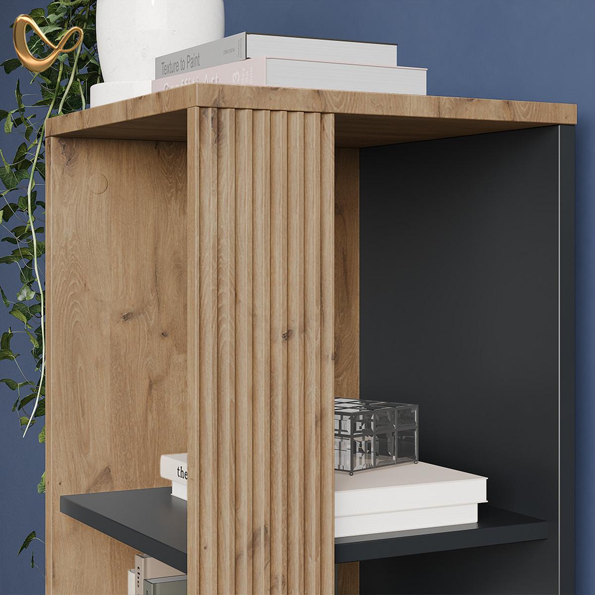 BÜCHERREGAL Aterno Viking Oak mit 3 Fächern - Eichefarben, Holzwerkstoff (36/120/36cm) - Livinity®