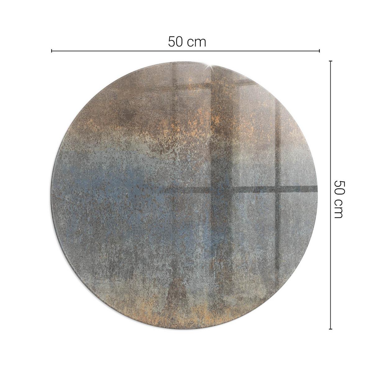 GLASPLATTE für Kamin Ø 50 cm - Braun, Glas (50/50/0.4cm) - TULUP