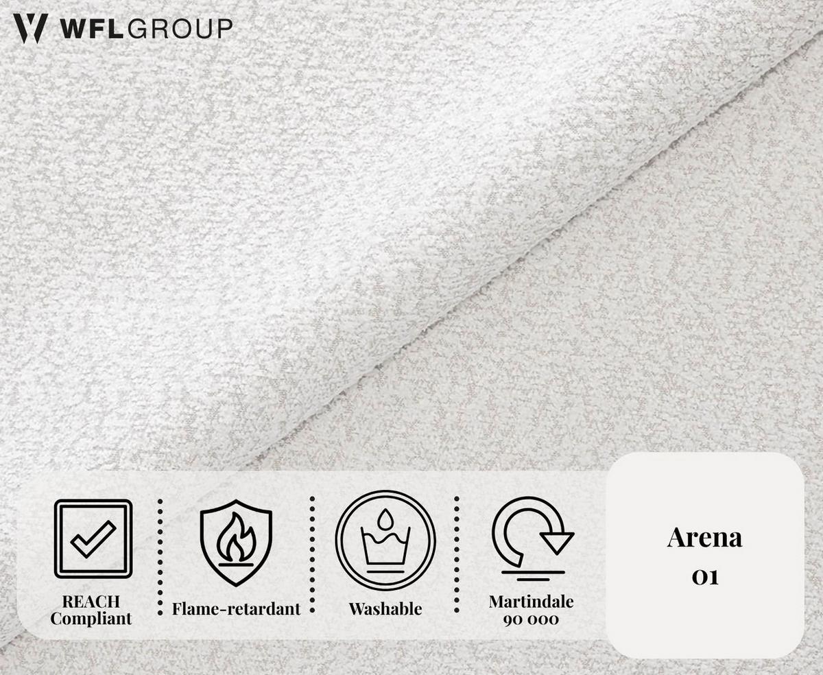 POLSTERBETT Puro mit Bettkasten, Weiß Boucle 120 x 200 cm – mit Metall-Lattenrost - Birkefarben/Schwarz, Holzwerkstoff/Kunststoff (120/200cm) - WFL GROUP