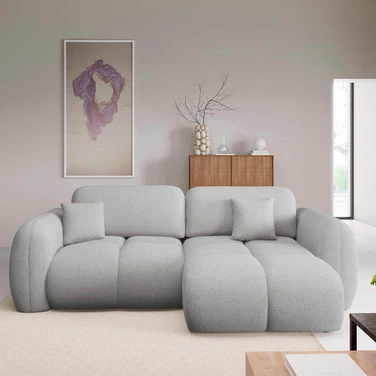 ECKSOFA Livio 3 Sitzplätze Hellgrau - Hellgrau, Holz (270/165cm) - Petits-meubles