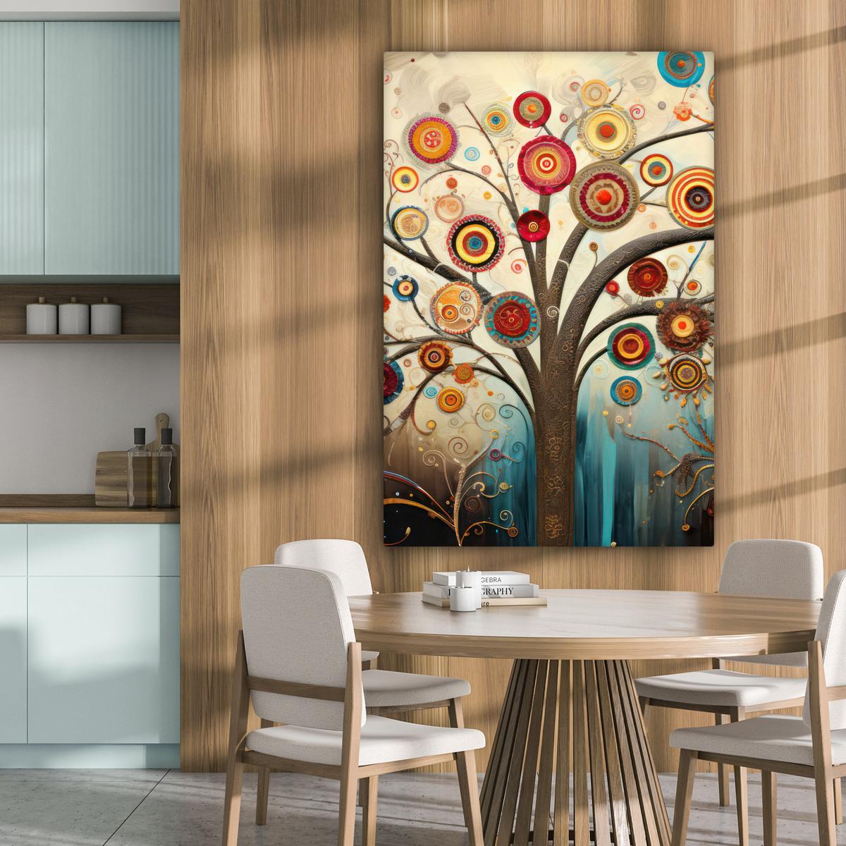 LEINWANDBILD Baum - Baum des Lebens - Farbe Deko XXL 80x120 cm - Braun, Textil (80/120cm) - MuchoWow