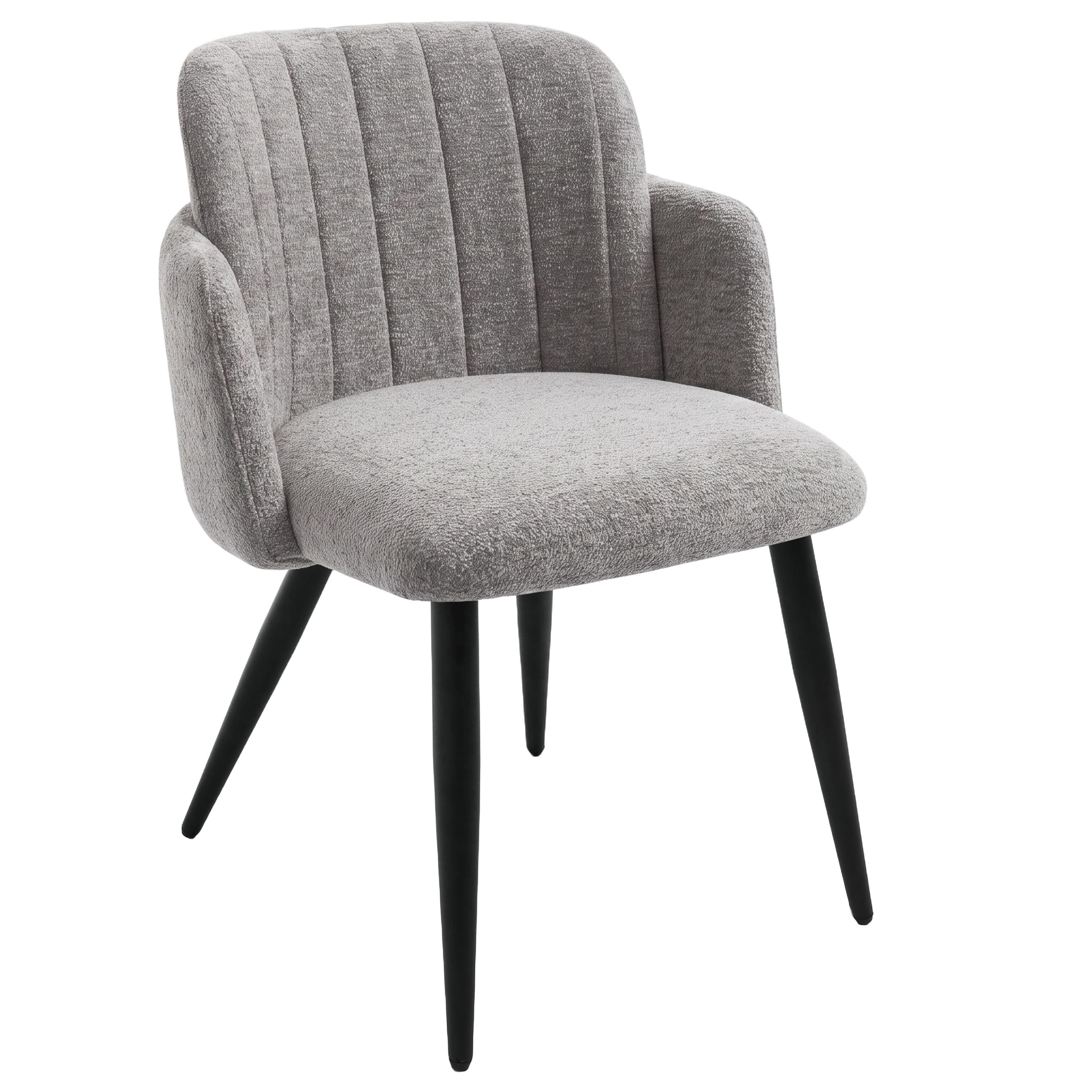 ARMLEHNENSTUHL Velto im Bouclestoff mit Metallbeinen, Cappuccino - Schwarz/Cappuccino, Metall (55/77/51cm) - Beautysofa