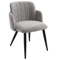ARMLEHNENSTUHL Velto im Bouclestoff mit Metallbeinen, Cappuccino - Schwarz/Cappuccino, Metall (55/77/51cm) - Beautysofa