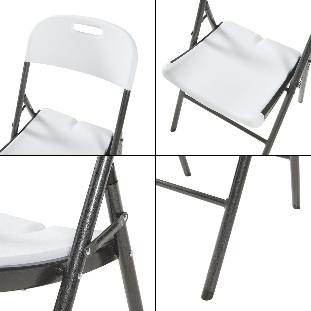 KLAPPSTUHL Ljusnarsberg - Weiß, Kunststoff/Metall (46/87/53cm) - [en.casa]