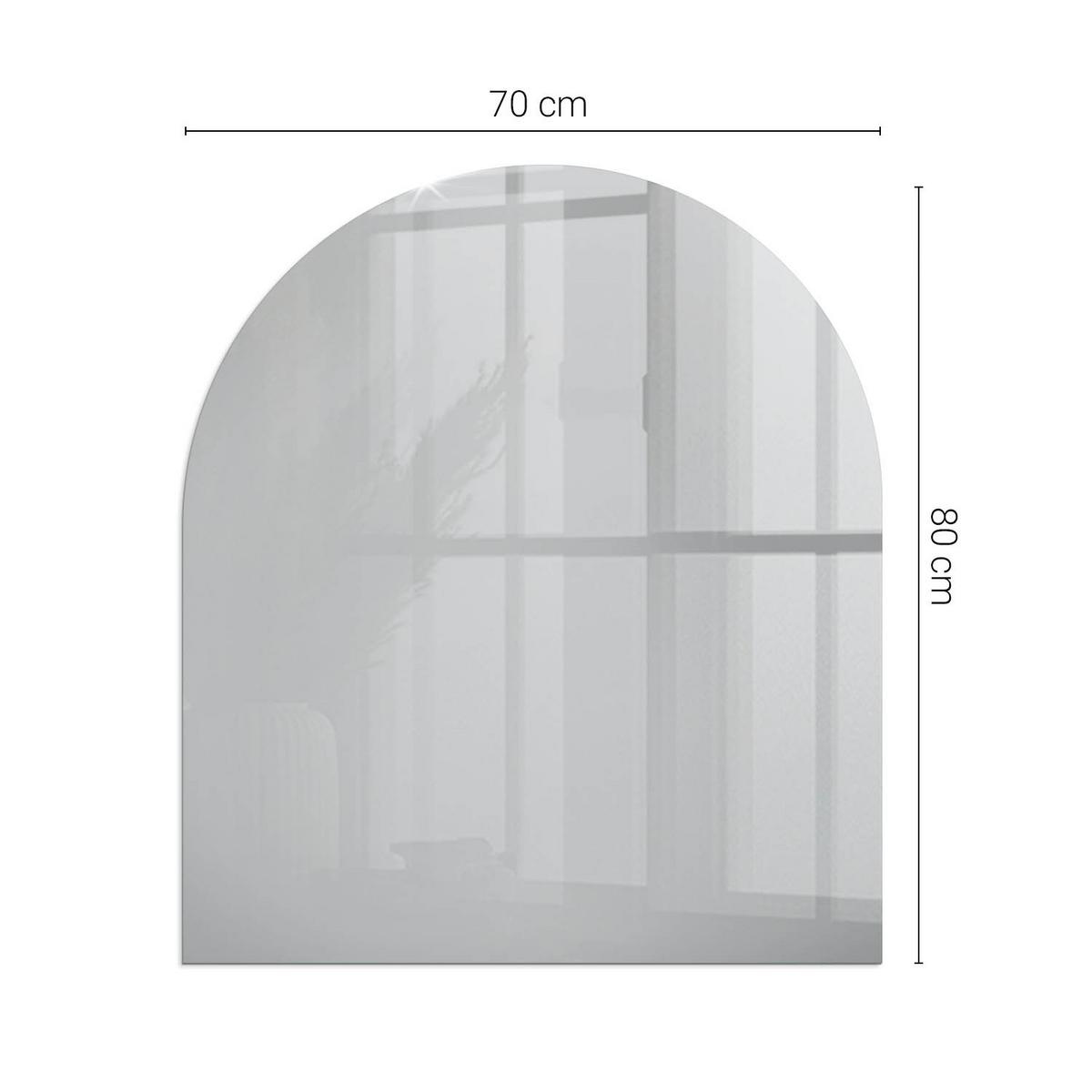 GLASPLATTE für Kamin 80x70 cm - Grau, Glas (80/70/0.4cm) - TULUP