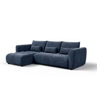 ECKSOFA SORENO 4-Sitzer, dunkelblau - Schwarz/Dunkelblau, Holz/Textil (293/171cm) - Wozimo