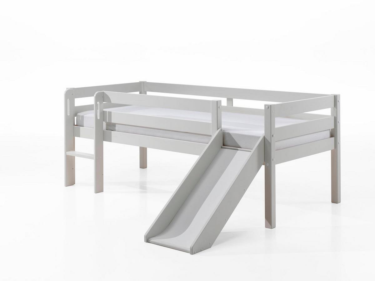 KOJENBETT mit Rutsche Karolina 208x83x175 aus Massivholz in Weiß - Weiß, Holz (90/200cm) - 58aufmkessel