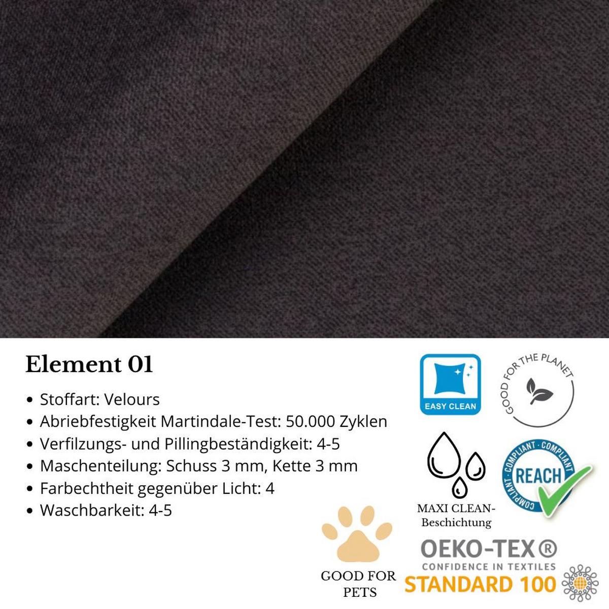 ECKSCHLAFSOFA Kordian rechts schwarz - Schwarz, Textil (250/200cm) - Beautysofa