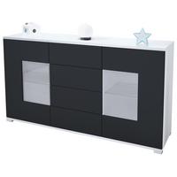 SIDEBOARD Grömitz Schwarz matt - Schwarz, Holzwerkstoff (138.5/75.5/35cm) - Vladon