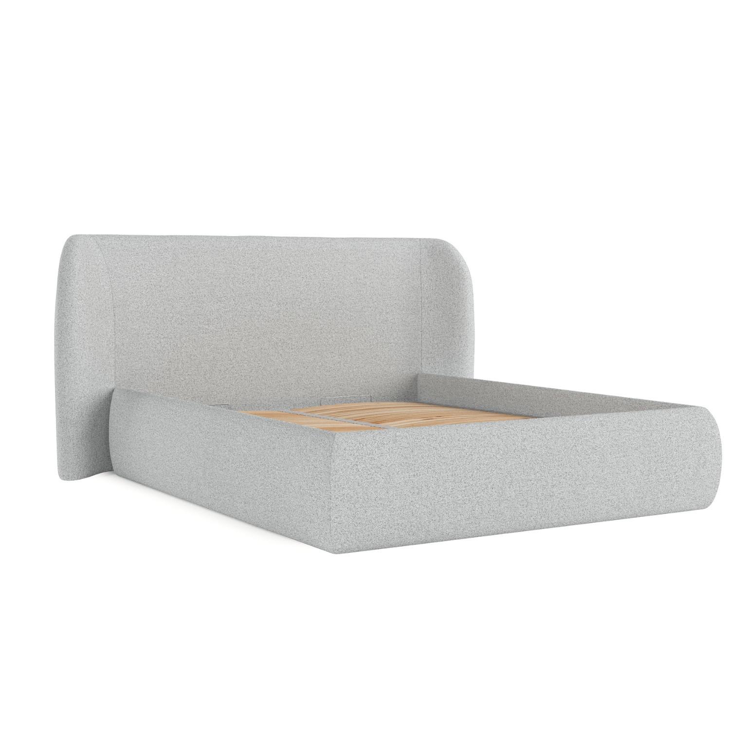 POLSTERBETT Bellano mit Stauraum 200/200 cm Hellgrau im Riva Stoff - Hellgrau/Schwarz, Holz/Holzwerkstoff (200/200cm) - AltaBeds