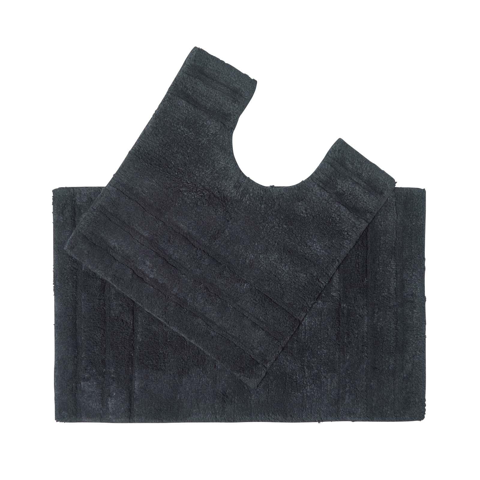 BADGARNITUR Spa Supreme 2-teilig, Baumwolle - Schwarz, Textil (50/80cm) - Homescapes