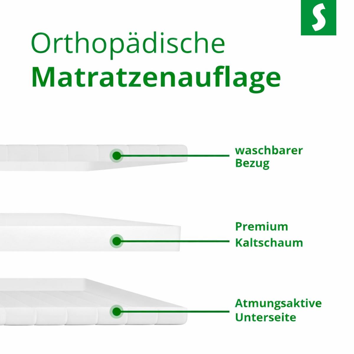 MATRATZENTOPPER 80 x 190 cm – ca. 5 cm Höhe - Weiß, Textil (80/190cm) - Schlaftroll