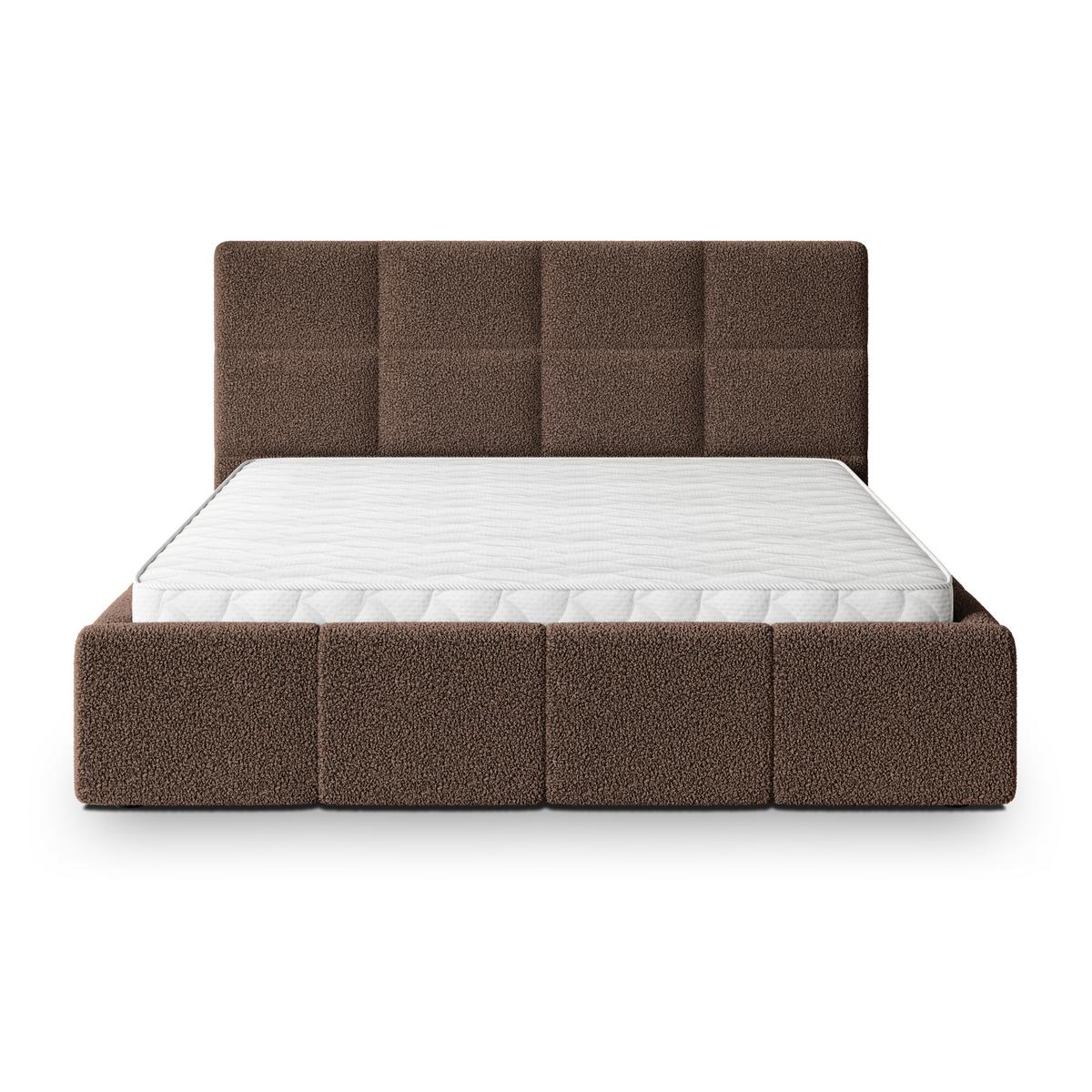POLSTERBETT COMO Q 120x200 cm mit Bettkästen - Braun - Braun, Holz/Textil - MASSENO