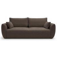 3-SITZER SCHLAFSOFA Zordo Chenille Braun - Schwarz/Braun, Kunststoff/Textil (238/91/102cm) - Selsey