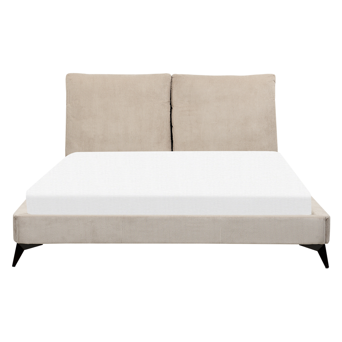 POLSTERBETT 160/200cm Taupe Melle - Taupe, Naturmaterialien/Textil (160/200cm) - Beliani