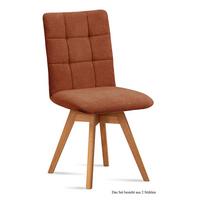 ESSZIMMERSTUHL drehbar (2er-Set) Doria 47x91x60 Eiche geölt/Cognac - Cognac/Eichefarben, Kunststoff (60/91/47cm) - 58aufmkessel