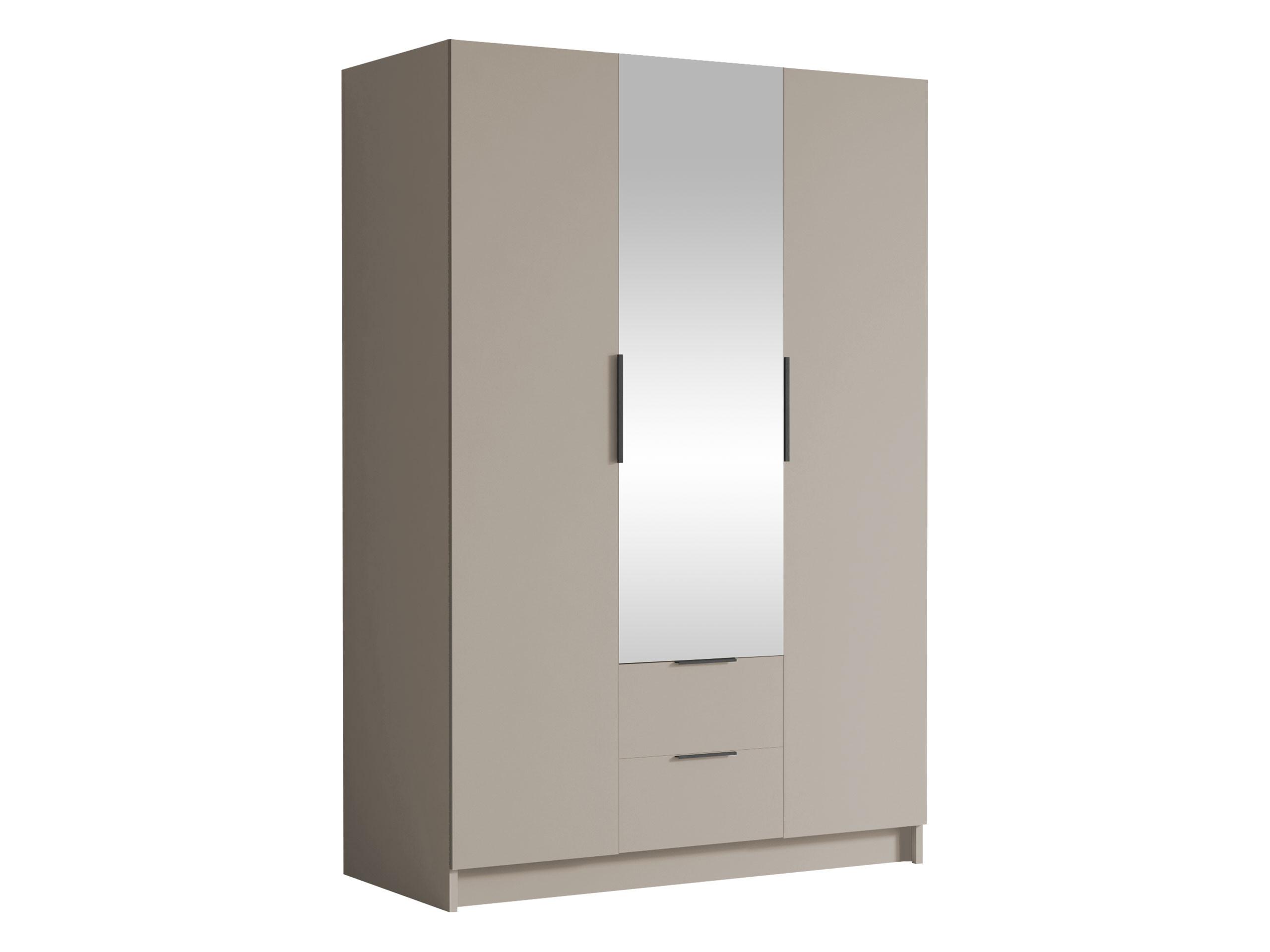 KLEIDERSCHRANK Calwi II - Kaschmir/Schwarz, Holzwerkstoff/Kunststoff (150/216/60cm) - MIRJAN24