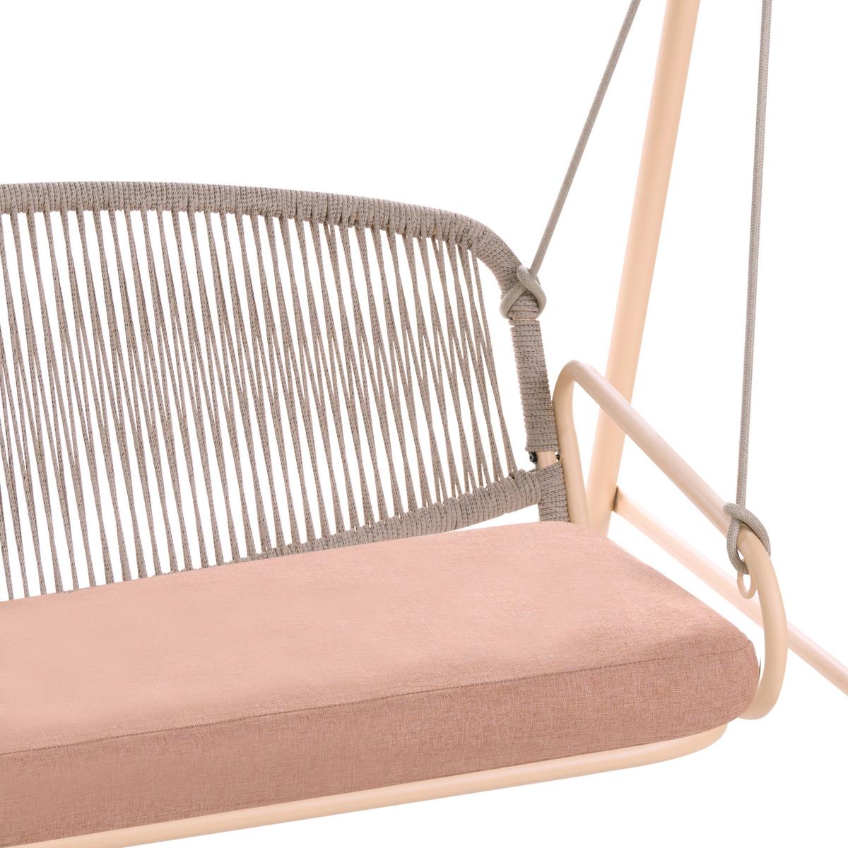 HOLLYWOODSCHAUKEL Metall Braun Norcia - Beige/Braun, Metall (172/156/119cm) - Beliani