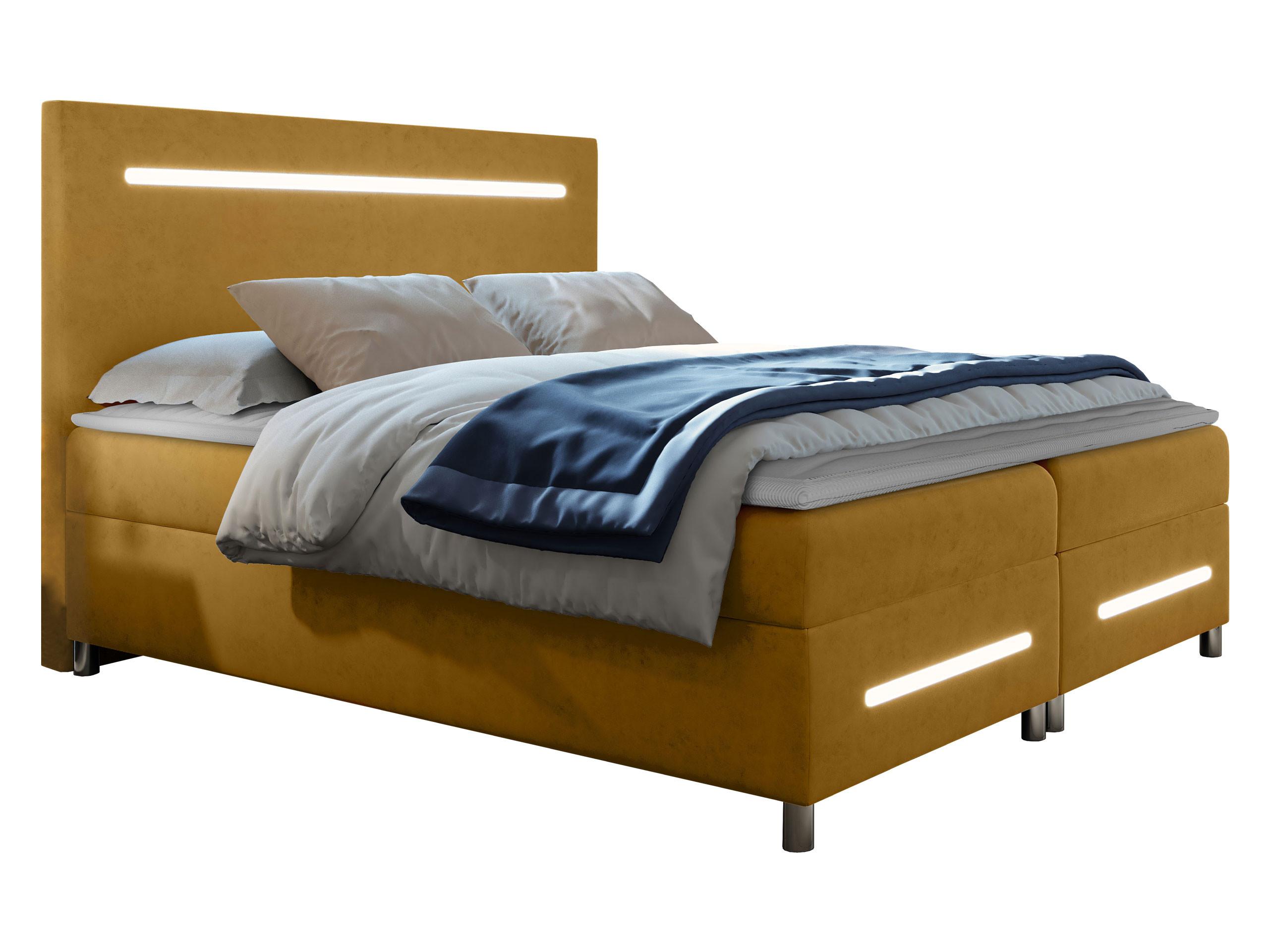BOXBETT Enter LED - H3 - Gelb, Holz (160/200cm) - MIRJAN24