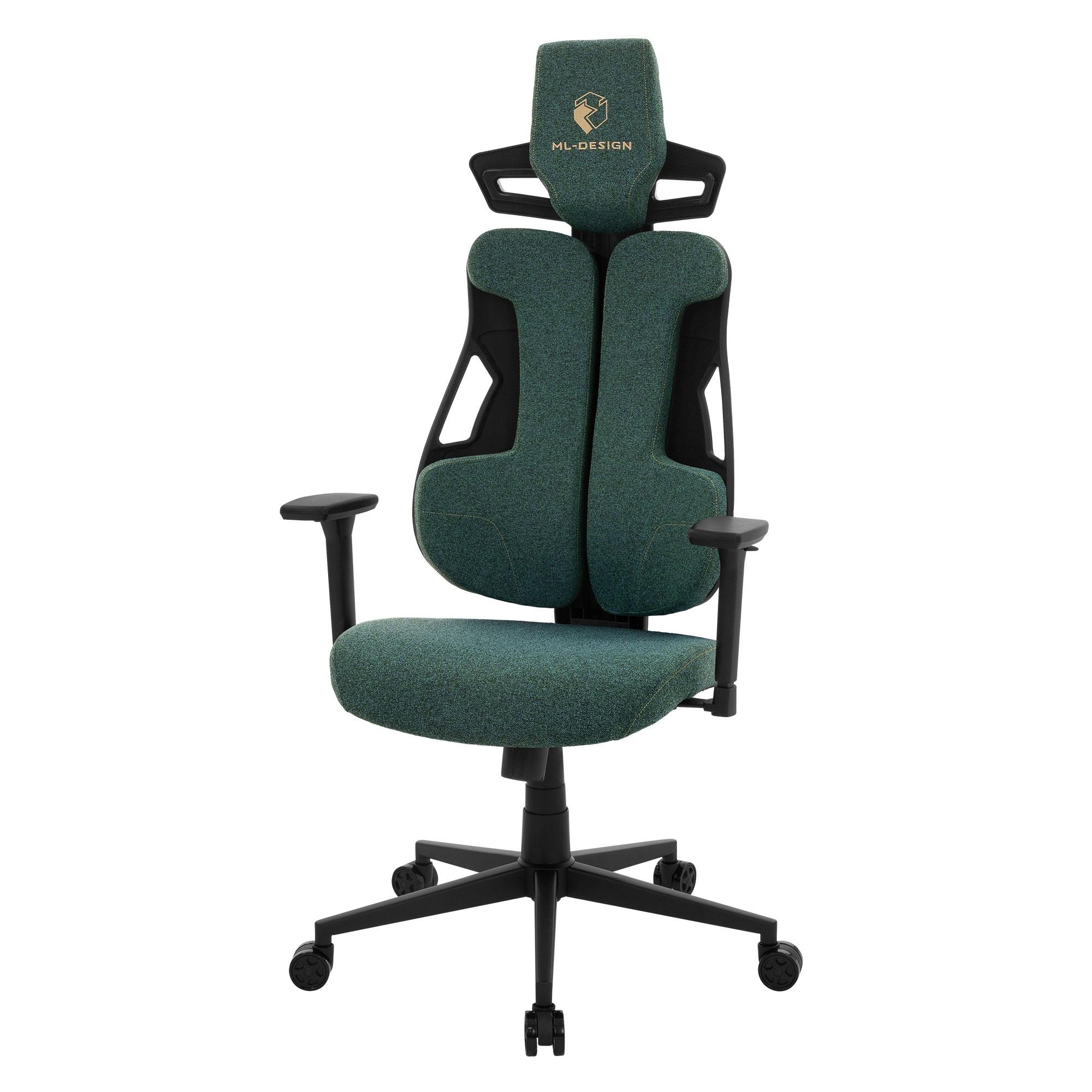 GAMINGSTUHL mit Stoffbezug in Grün Individuell Einstellbar - Schwarz/Grün, Kunststoff/Textil (69/142/68cm) - ML-DESIGN
