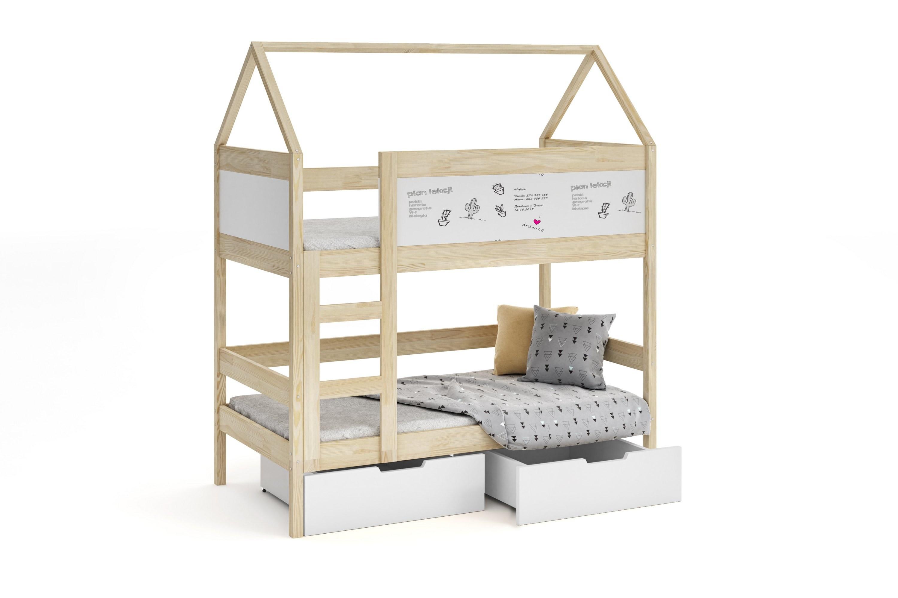 ETAGENBETT TAMI mit Bettkasten 80x160 cm Kieferfarben - Weiß/Kieferfarben, Holz (80/160cm) - MASSENO