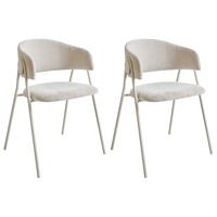 ESSZIMMERSTUHL 2er-Set Hellbeige Alanson - Beige, Textil (56/75/54cm) - Beliani