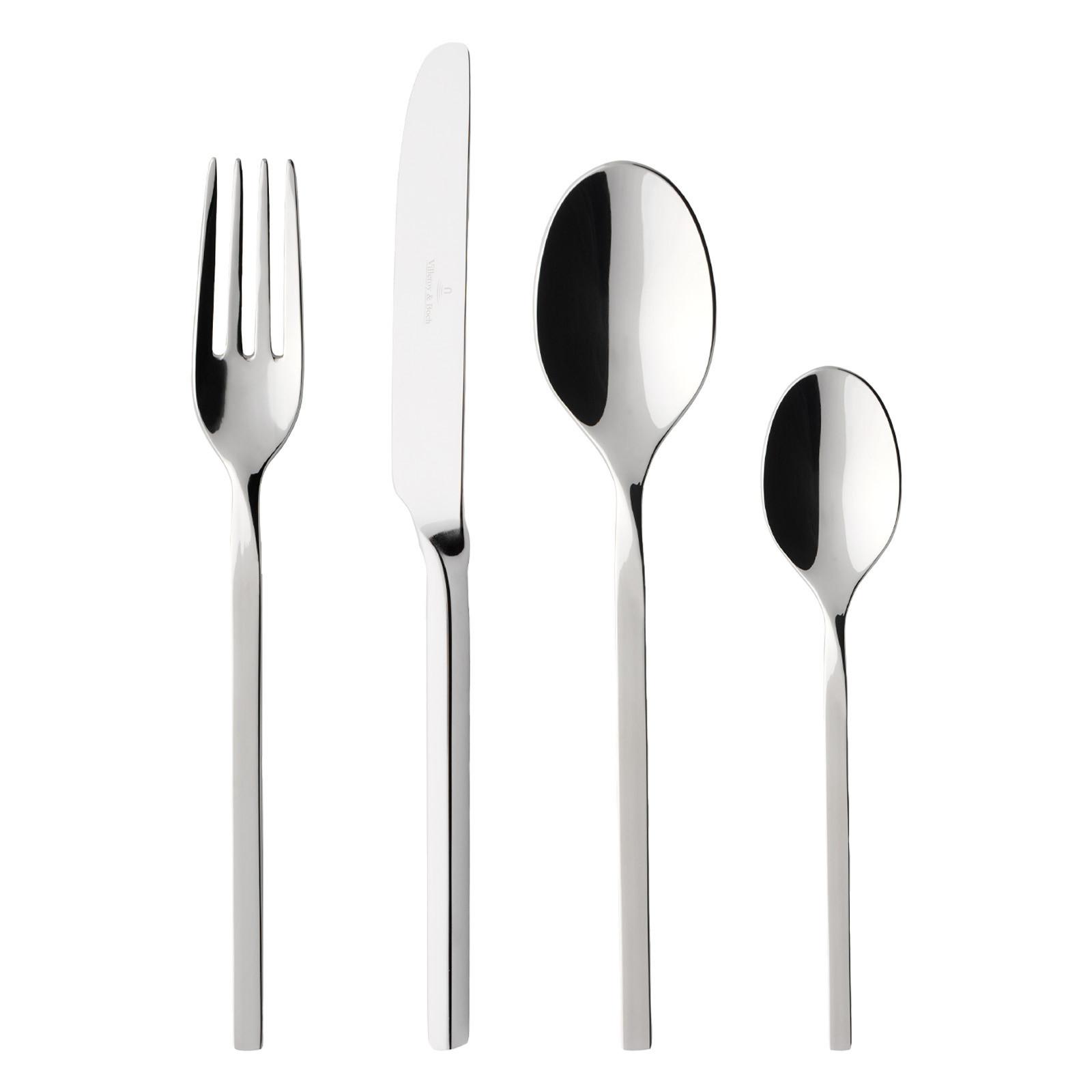 TAFELBESTECK NewWave edelstahl 144-tlg. - Edelstahlfarben, Metall - Villeroy & Boch
