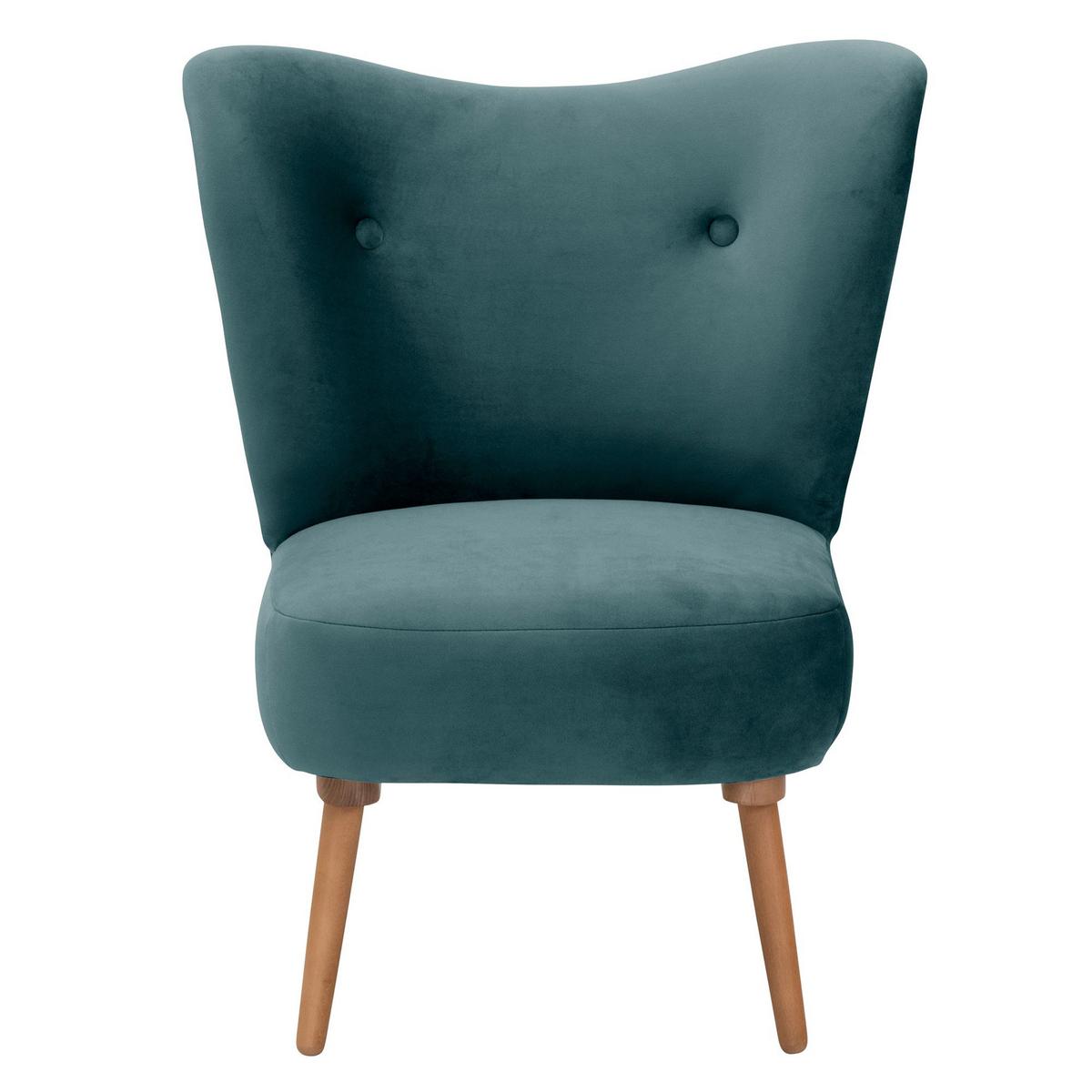 COCKTAILSESSEL Kayra Samtvelours azur - Aubergine, Kunststoff (72/90/74cm) - 58aufmkessel