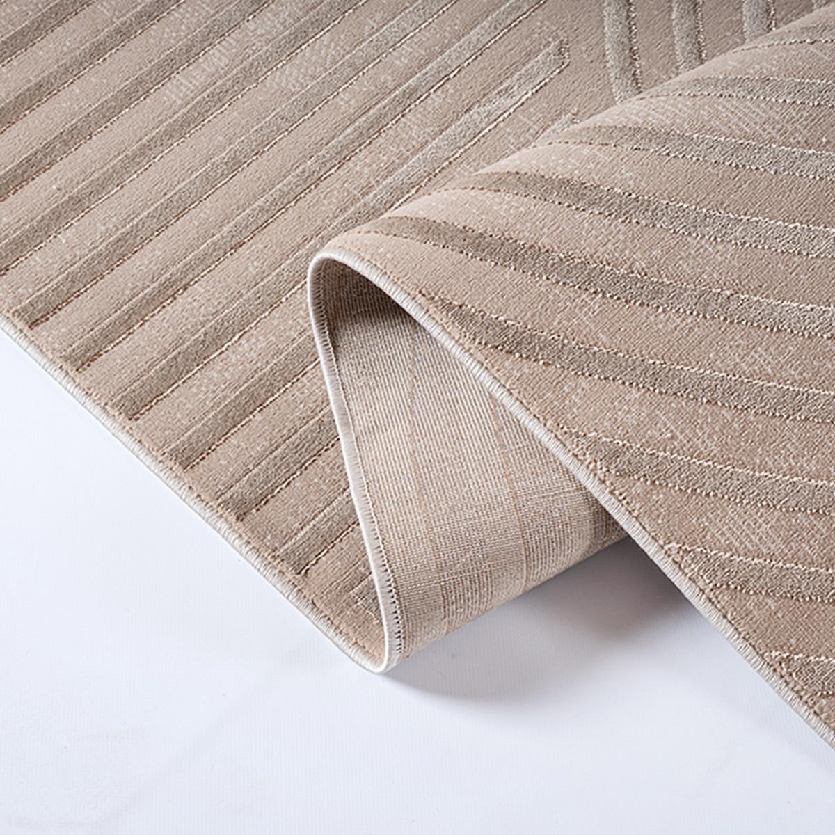 KURZFLORTEPPICH Geometrisch ERESMA Polyester Beige 160 x 230 cm - Beige, Textil (160/230cm) - KADIMA DESIGN