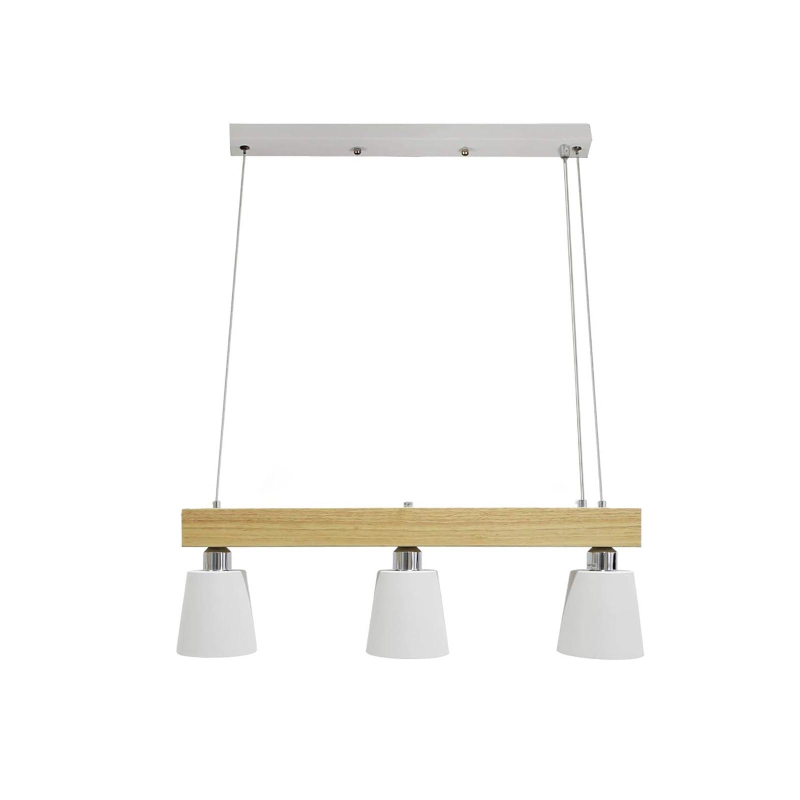 PENDELLEUCHTE Formel 3-flammig 70/14/23 cm - Weiß, Holzwerkstoff (70/14/23cm) - Nettlife