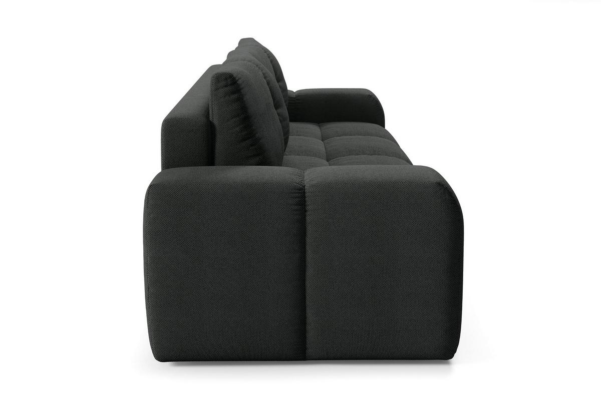 BETTSOFA DUCA Graphitfarben Jersey- Stoff mit Schlaffunktion - Graphitfarben, Holz (259/90/99cm) - MASSENO