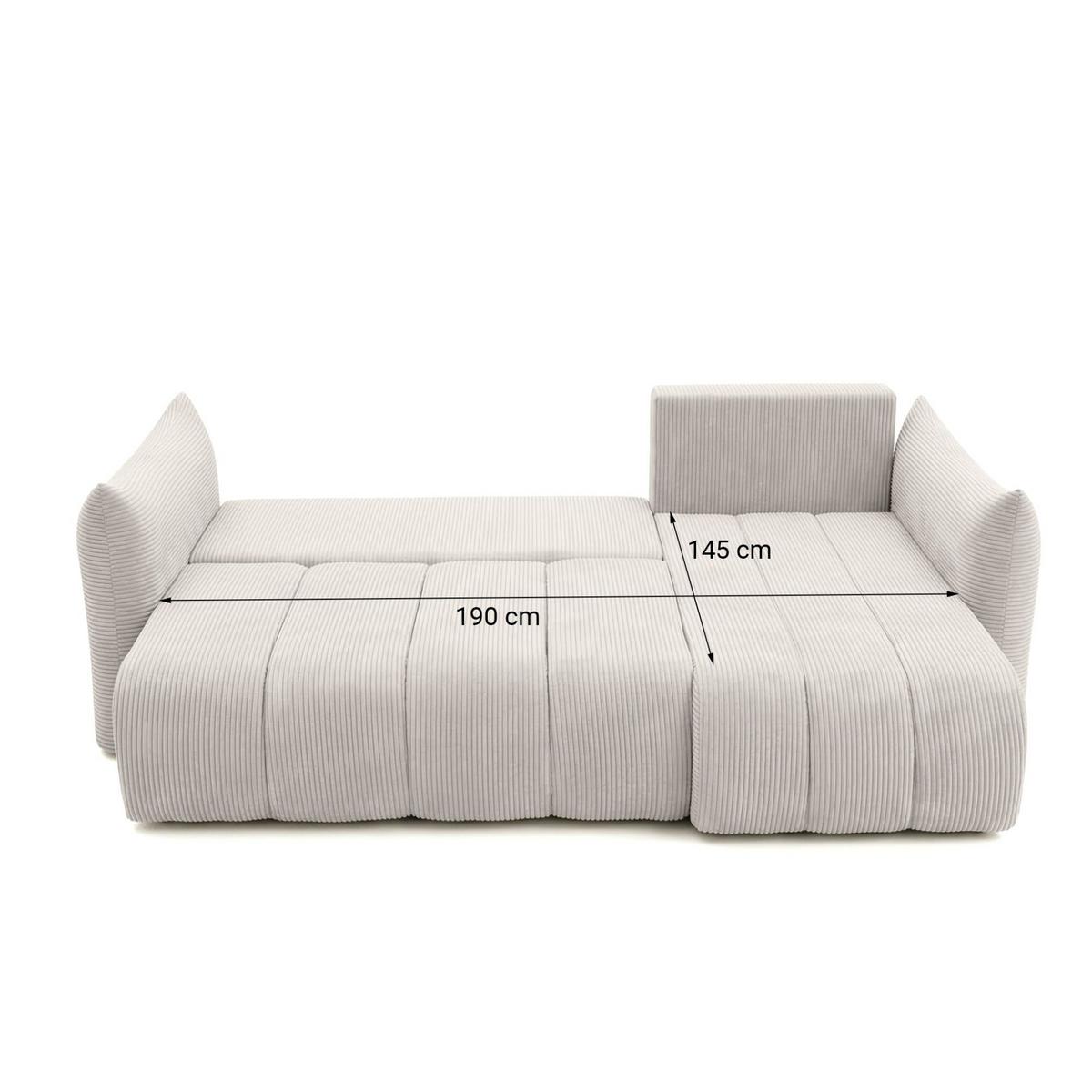 ECKSOFA Ontario Xs Mit Schlaffunktion - Weiß, Holzwerkstoff/Textil (154/226cm) - Fun Möbel