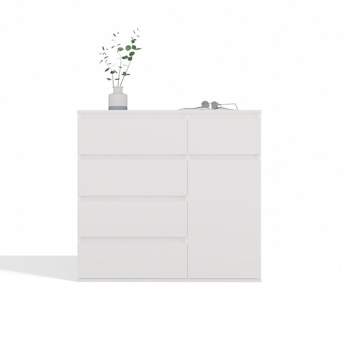 KOMMODE Weiß 100/93/40 - Weiß, Holzwerkstoff (100/93/40cm) - RAUMHIRSCH FURNITURE