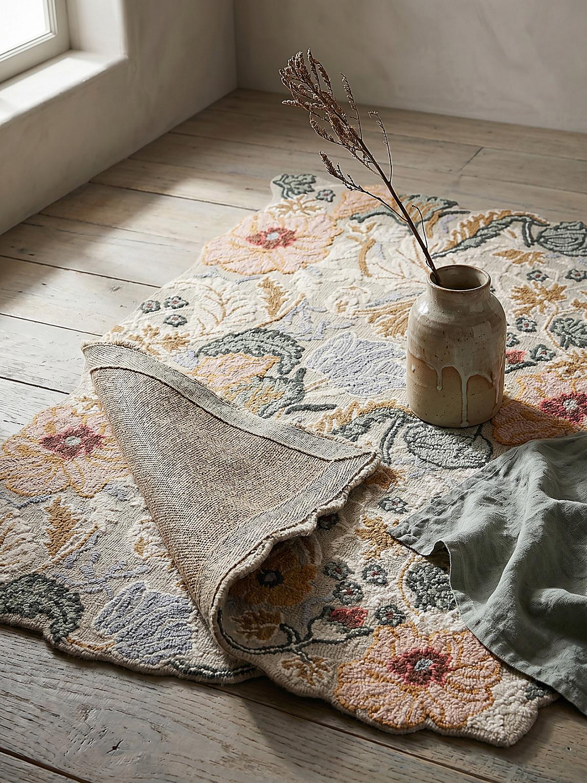 WOLLTEPPICH CHAR, floral, Hellrosa, 160 x 230 cm - Rosa, Textil (230/160cm) - KADIMA DESIGN