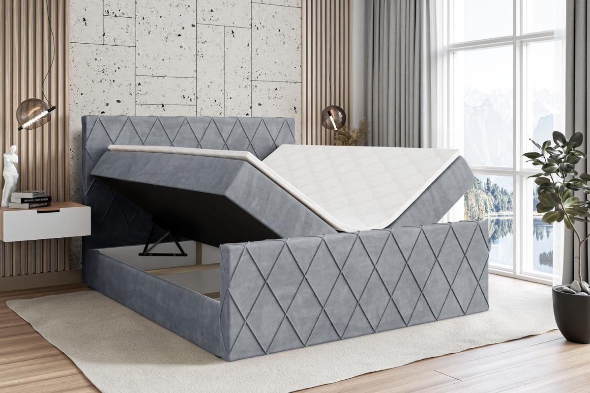 BOXBETT LEPARO-Z - 120 x 200 - H3 - Grau - Grau, Holzwerkstoff (120/200cm) - ALTDECOR