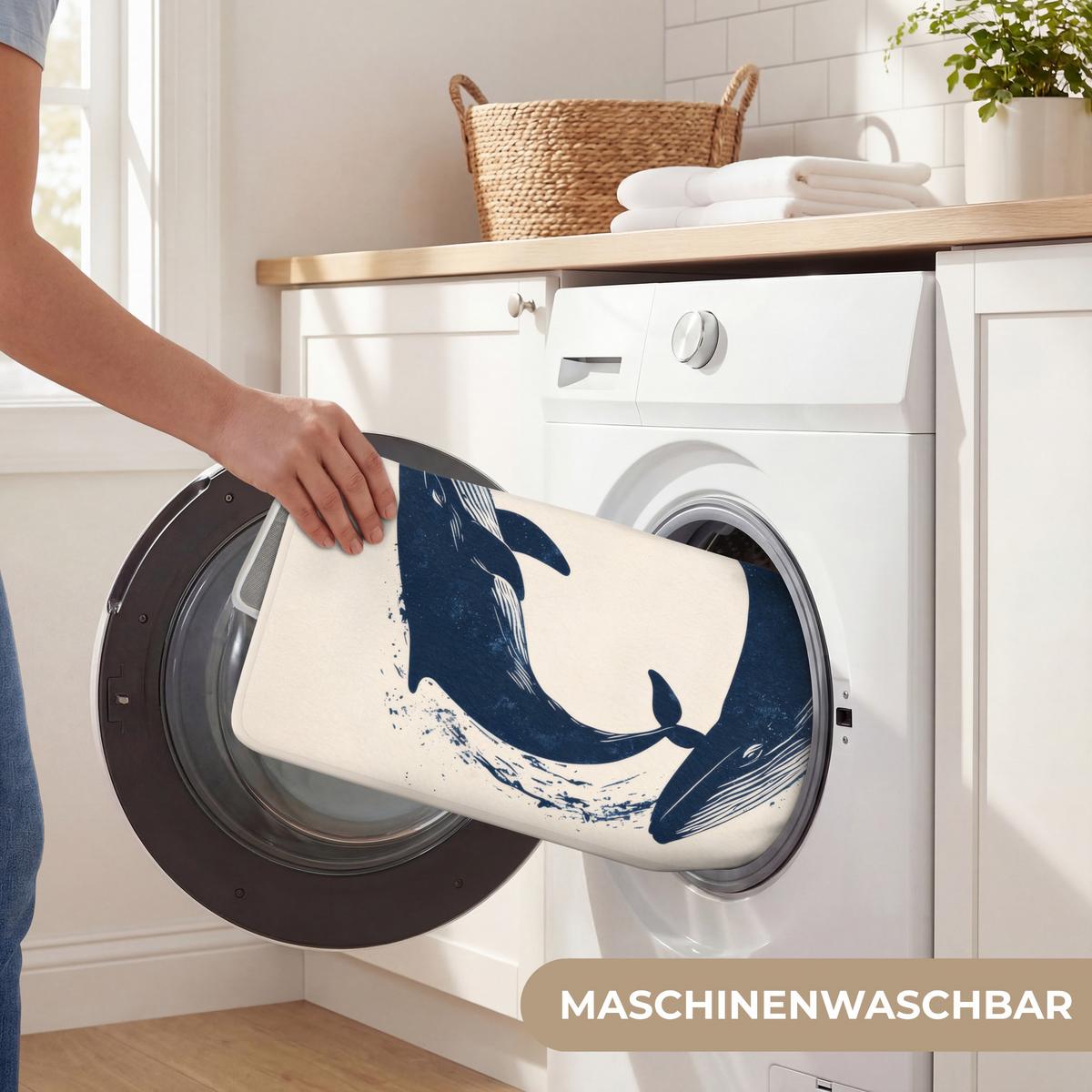WC-VORLEGER Wale - Spritzer - Kreis - Dunkelblau WC Teppich 40x60 cm - Dunkelblau, Textil (40/1cm) - OnlyWow