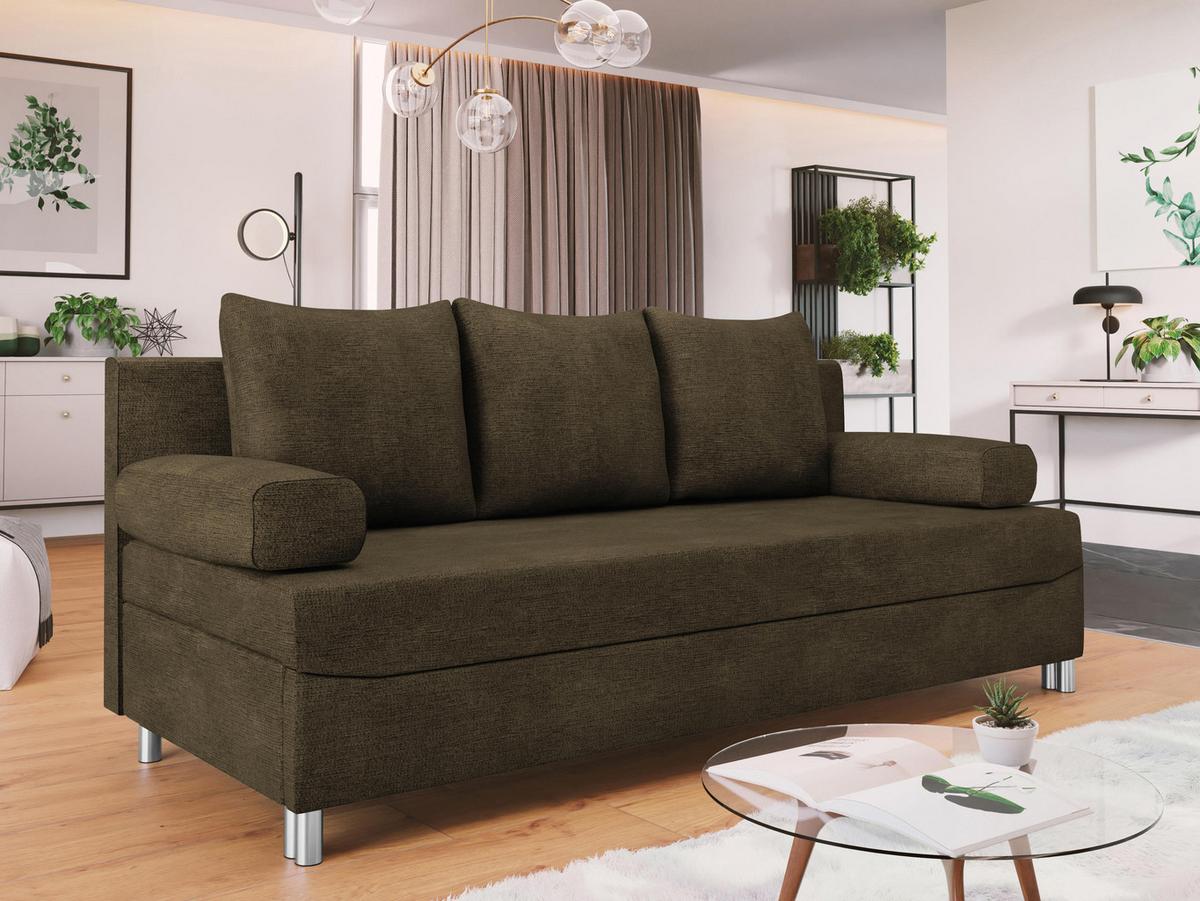 SCHLAFSOFA Dover - Chromfarben/Nussbaumfarben, Holz/Kunststoff (192/86/80cm) - MIRJAN24