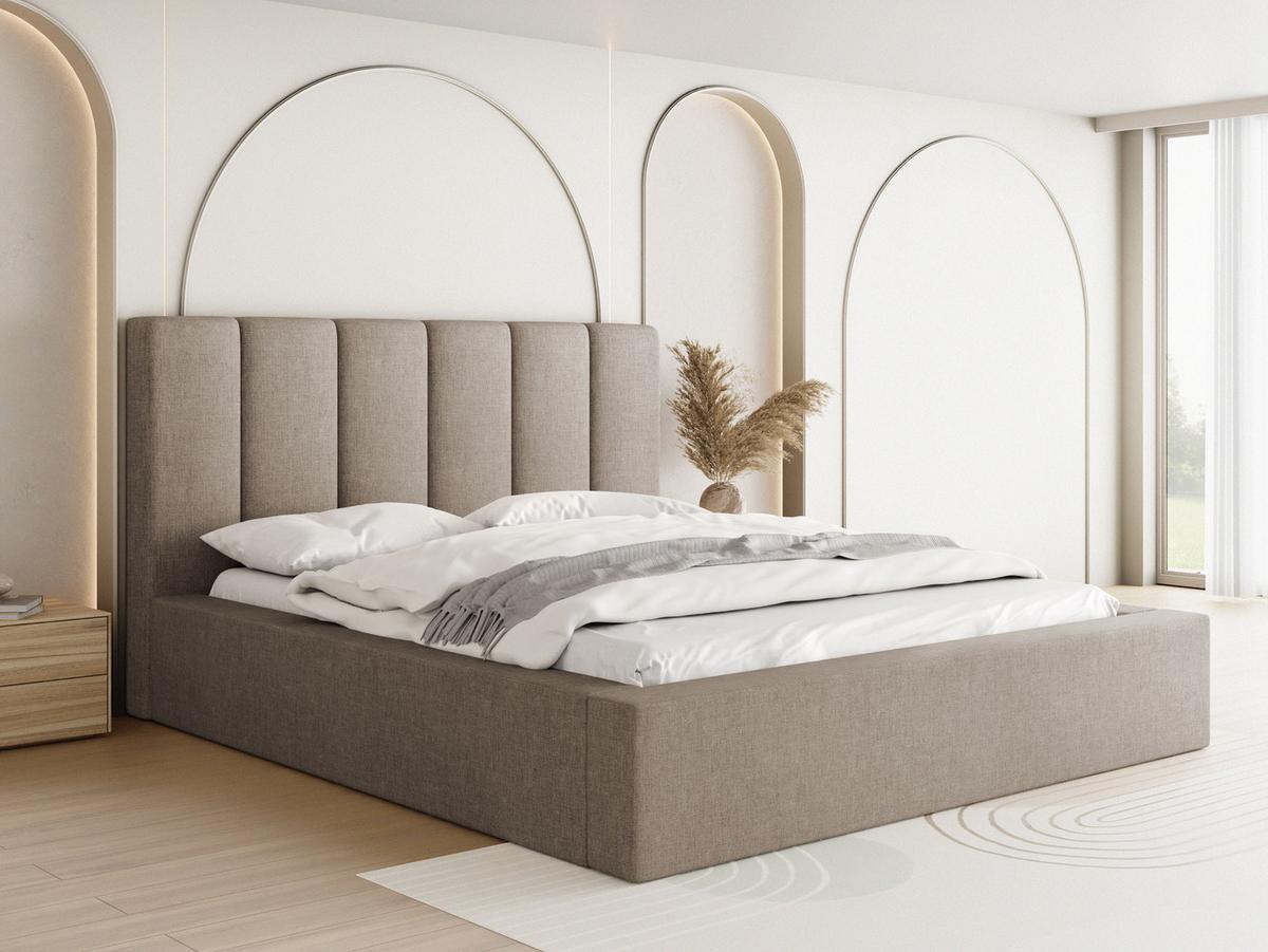 POLSTERBETT Amira - Hellbraun/Beige, Holzwerkstoff/Kunststoff (200/200cm) - WFL GROUP