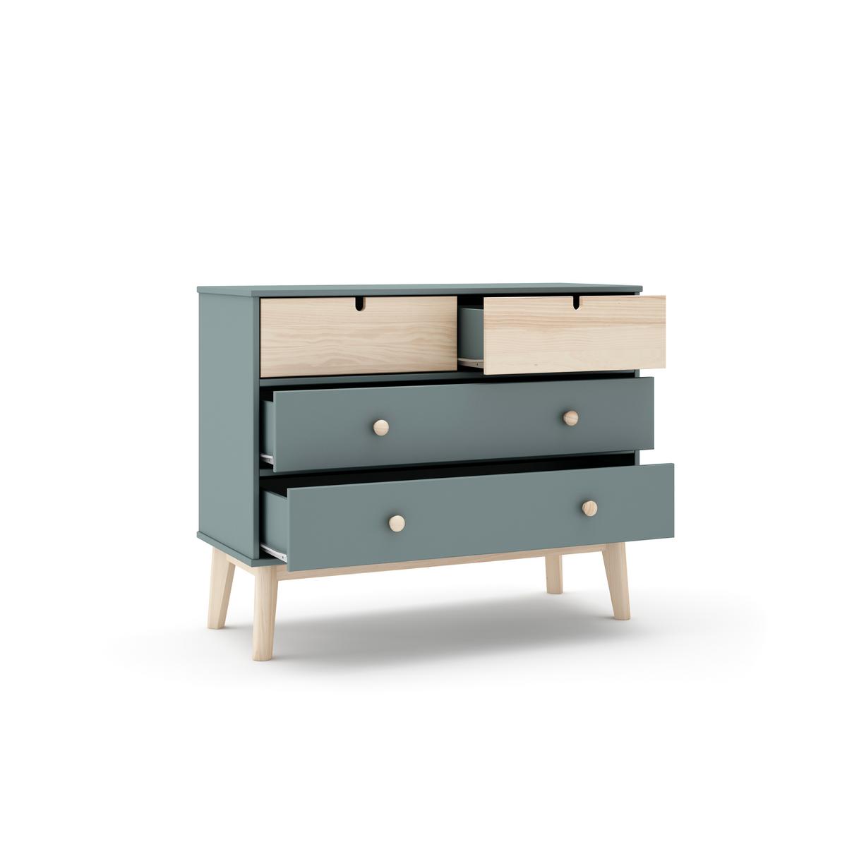 KOMMODE Estefania Grün 100/40/81 cm - Grün, Holz (40/81/100cm) - Calicosy