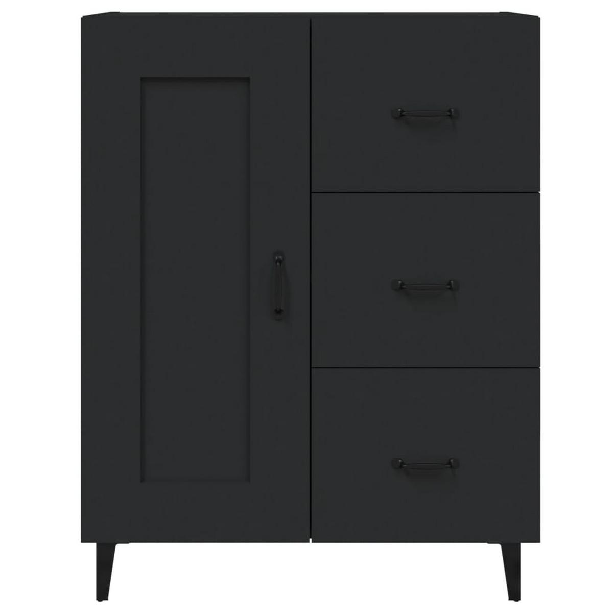 KOMMODE Foster 69.5/34/90 cm - Schwarz, Holzwerkstoff (69.5/90/34cm) - Nettlife