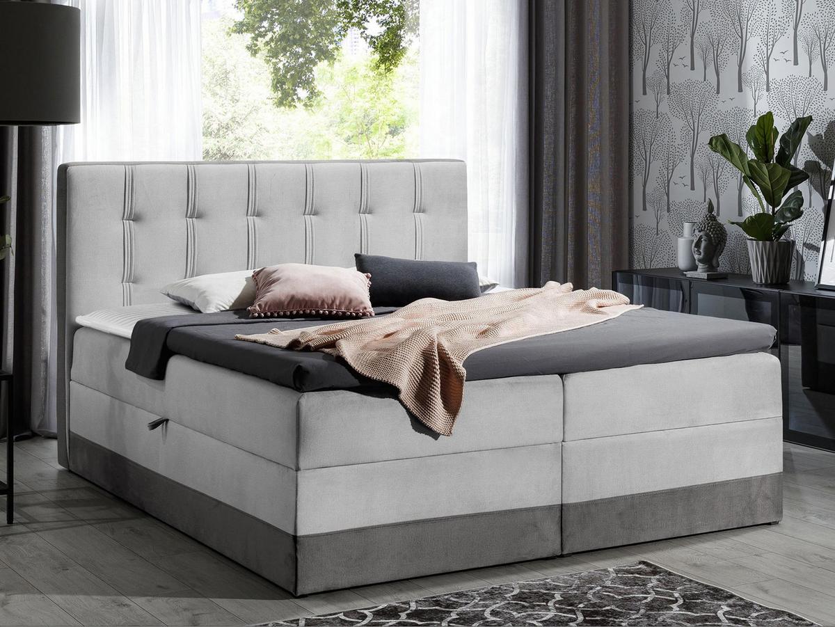 BOXBETT Royal - H3 - Grau, Holz (180/200cm) - MIRJAN24