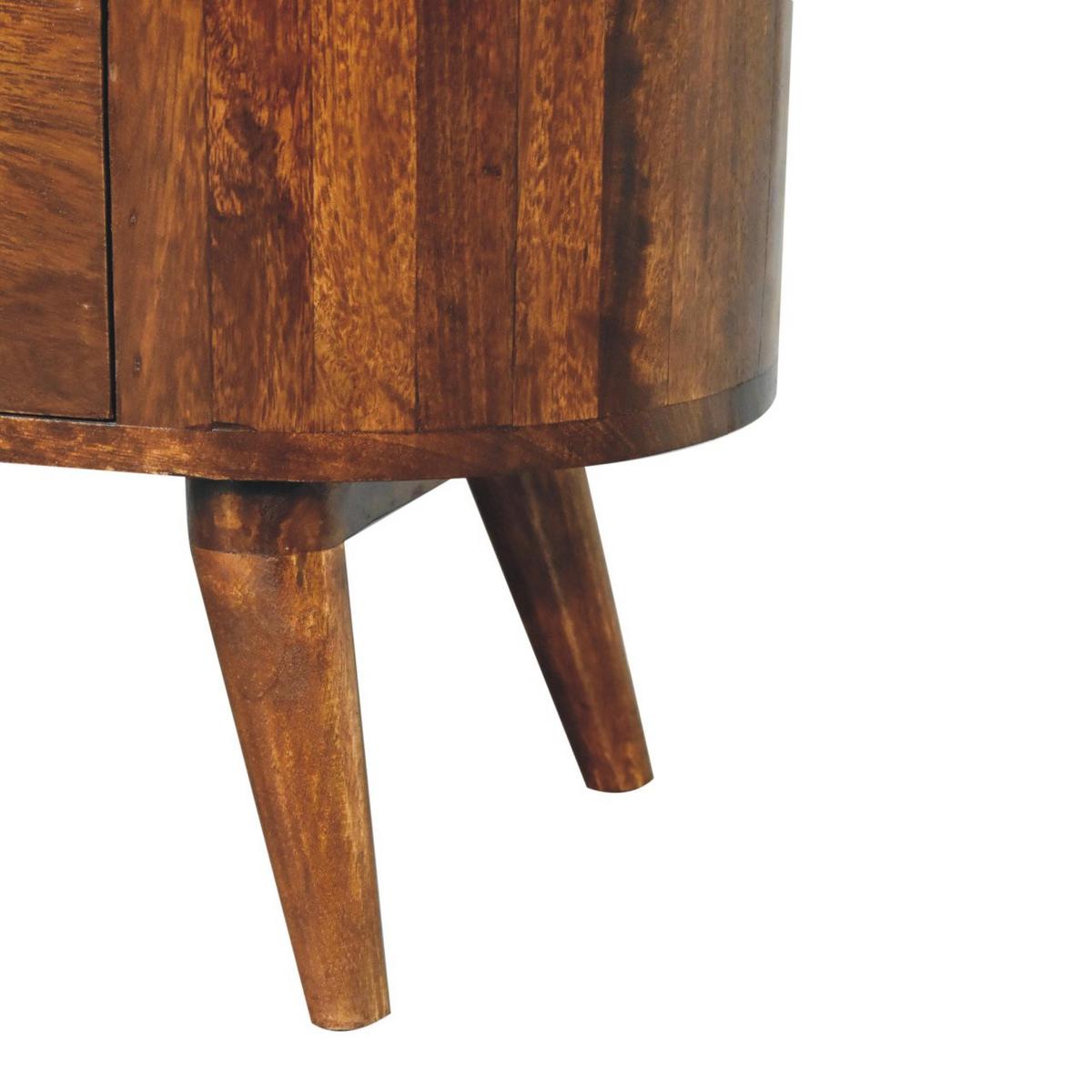 SCHRANK T-Stange Cortez Kastanie, 1 Schublade und Offenes Fach, Dunkelbraun - Dunkelbraun/Messingfarben, Holz/Metall (75/77/35cm) - Artisan Furniture