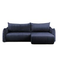 ECKSOFA Mailand Mit Schlaffunktion - Dunkelblau, Holzwerkstoff/Textil (260/154cm) - Fun Möbel