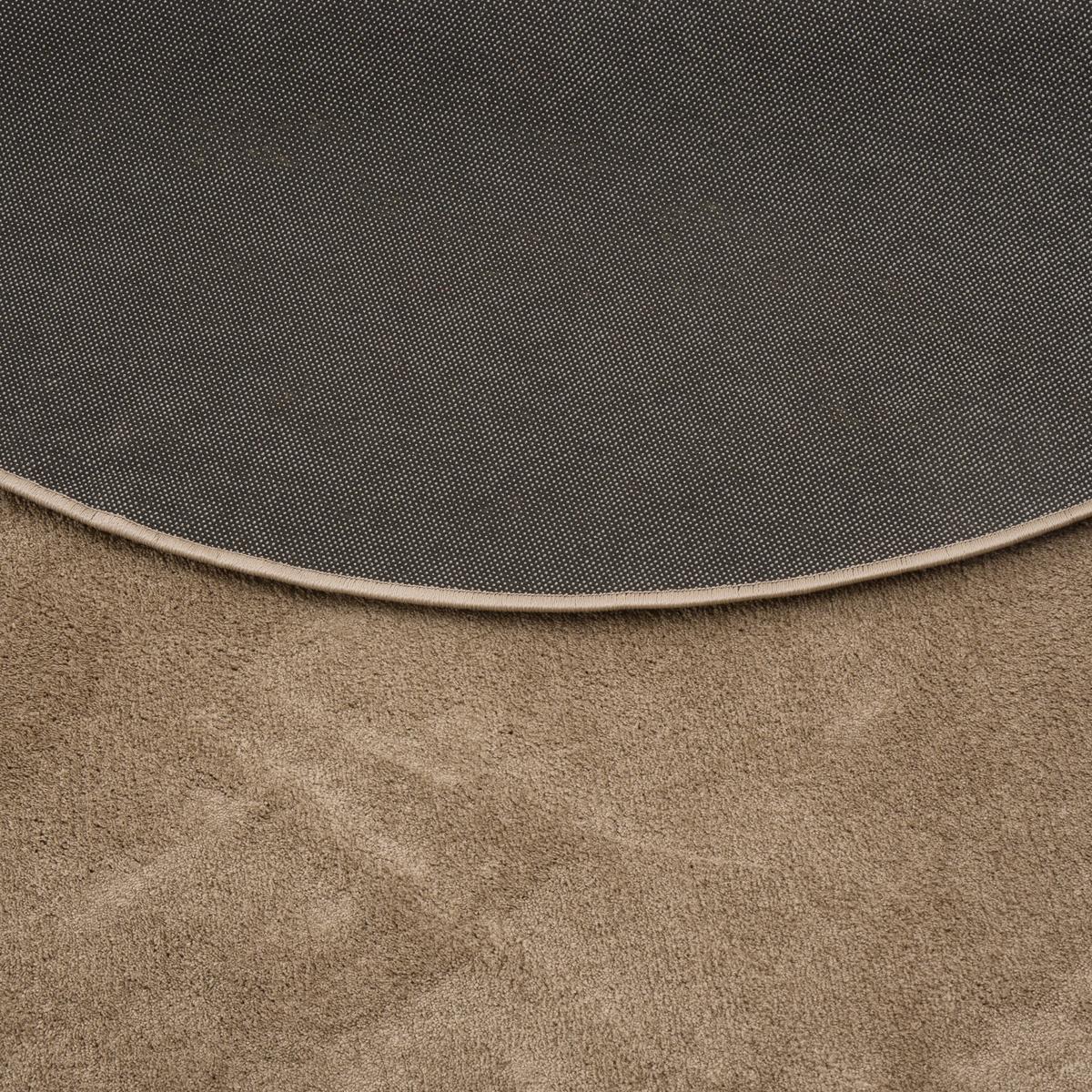 HOCHFLOR LANGFLOR TEPPICH SUPER SOFT MELIA RUND - Taupe, Textil (160/160cm) - Pergamon