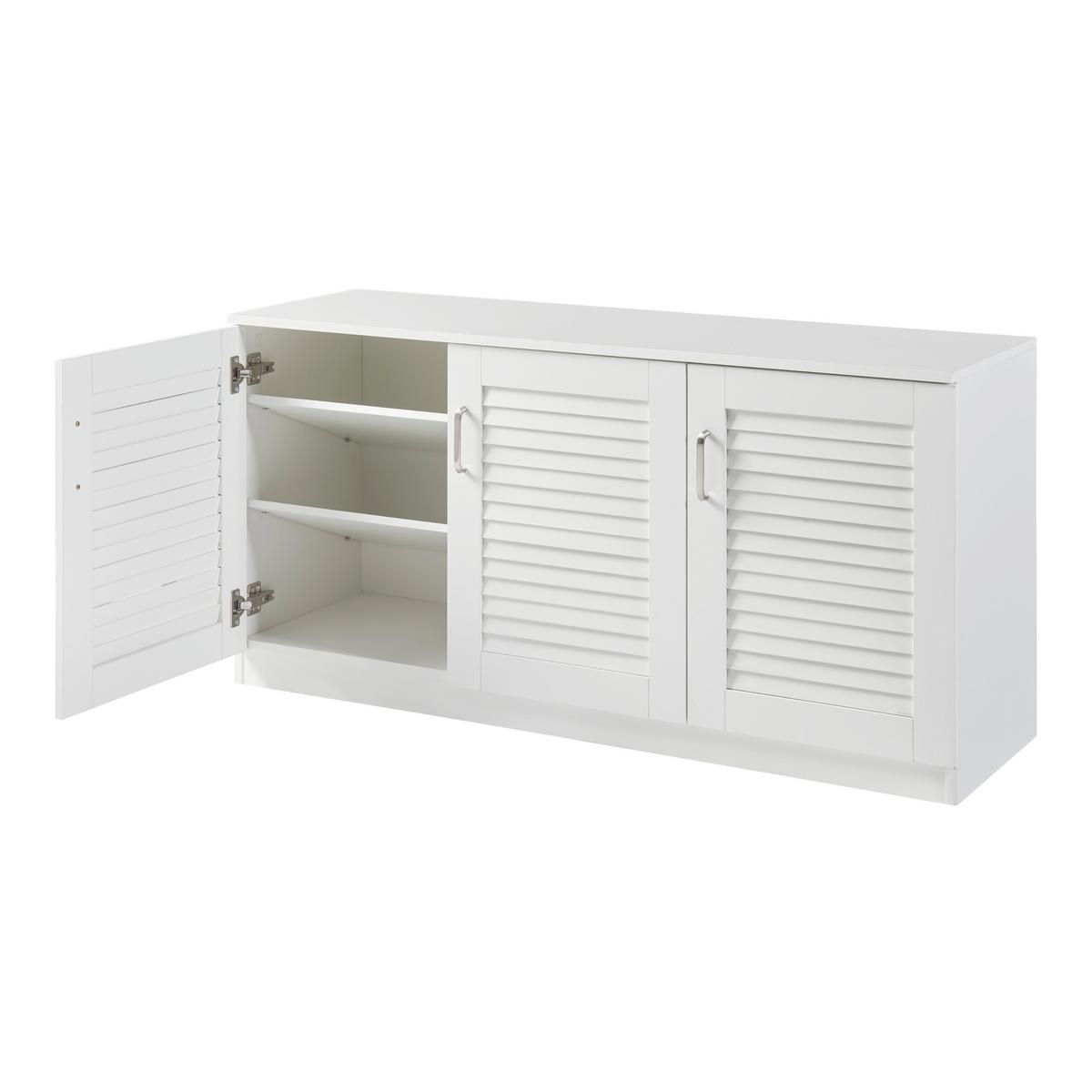 SCHUHSCHRANK Løten - Weiß, Holzwerkstoff (125/62/36cm) - [en.casa]