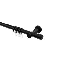 GARDINENSTANGE Platon Santo 120 cm, 1-läufig, 20 mm Ø Schwarz - Schwarz, Metall (120cm) - INTERDECO