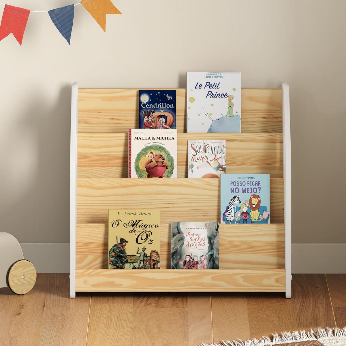 BÜCHERREGAL BRUNO natur/weiß - Naturfarben/Weiß, Holz (65/60/40cm) - IDIMEX