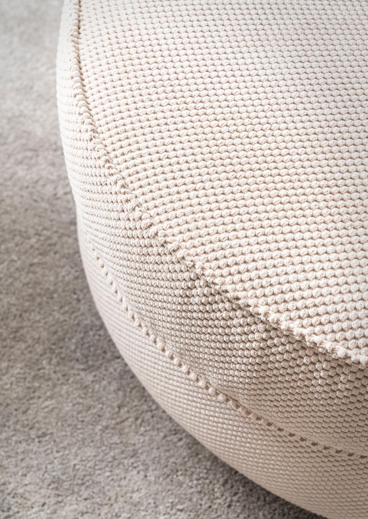 DREHSESSEL wollweiß Web-Velours, XL Sessel 360° drehbar inklusive 3 x Kissen - Creme/Weiß, Kunststoff/Textil (120/86/120cm)