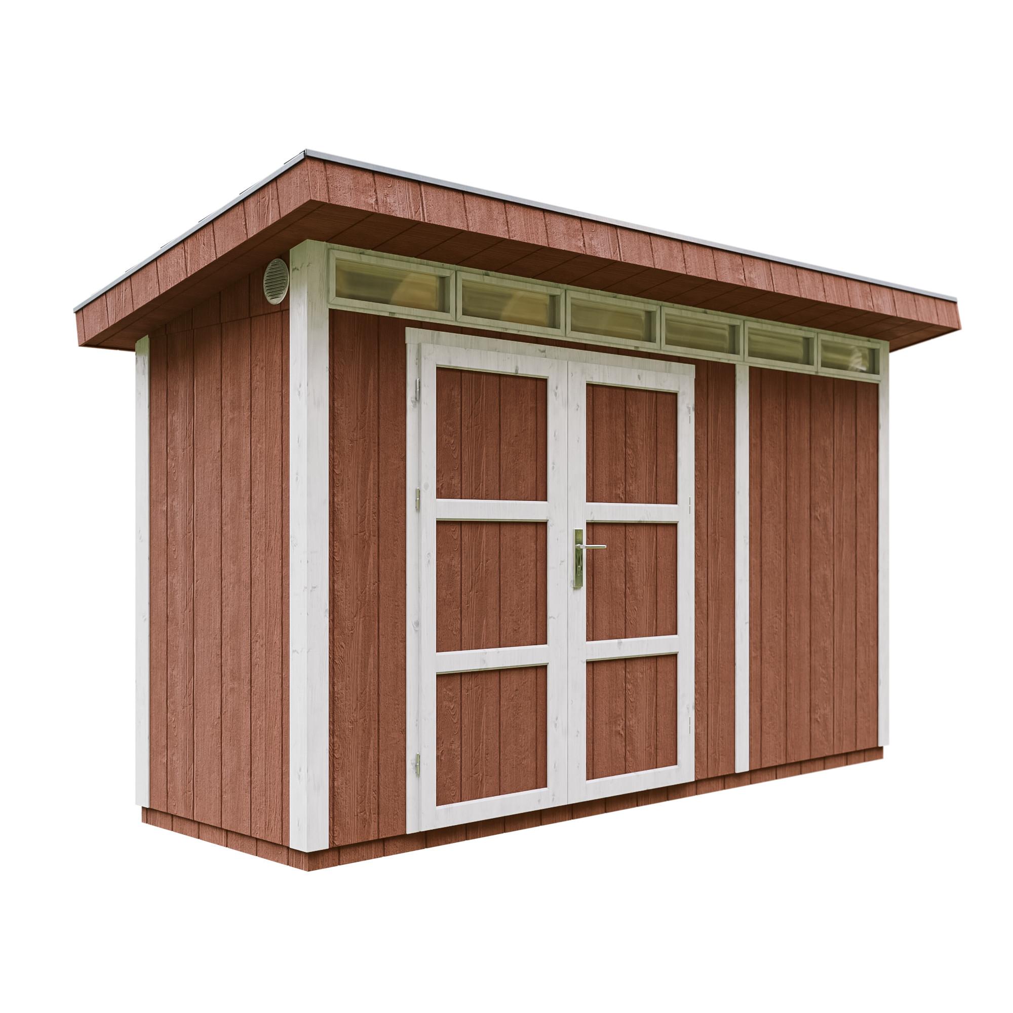 HOLZ-GARTENHAUS basis LP SmartSide 4,3m² mit B161xL411xH239 cm - M902A - REDWOOD RED - Dunkelrot, Holz (412/239/161cm) - Timbela