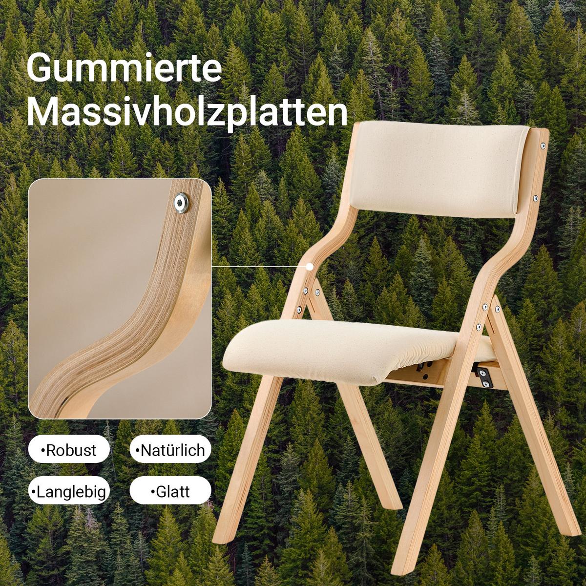 KLAPPSTÜHLEN 2 er set, Weiß 48x80x54cm - Weiß, Holz/Holzwerkstoff (54/80/48cm) - SoBuy